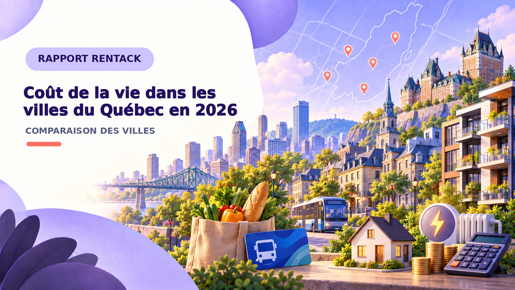 Coût de la vie dans les 6 grandes villes du Québec (2026) : ce que coûtent vraiment le loyer, le transport et le logement