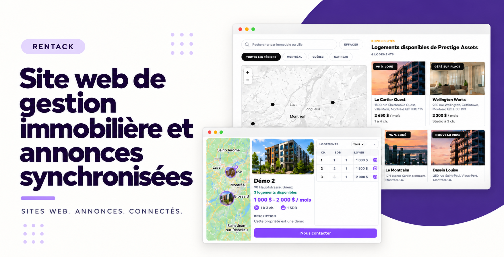 Un tableau de bord, tous vos canaux : les solutions web intégrées de Rentack pour propriétaires et gestionnaires